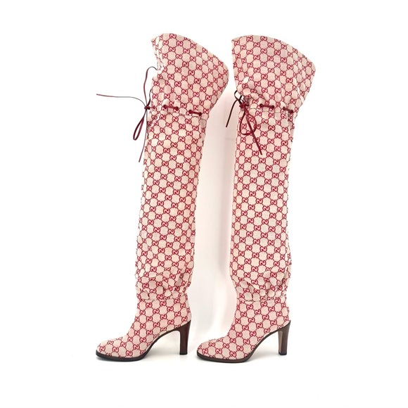 NEW Gucci Lisa GG Monogram Slouch Thigh High Boots 39 - Picture 2 of 10
